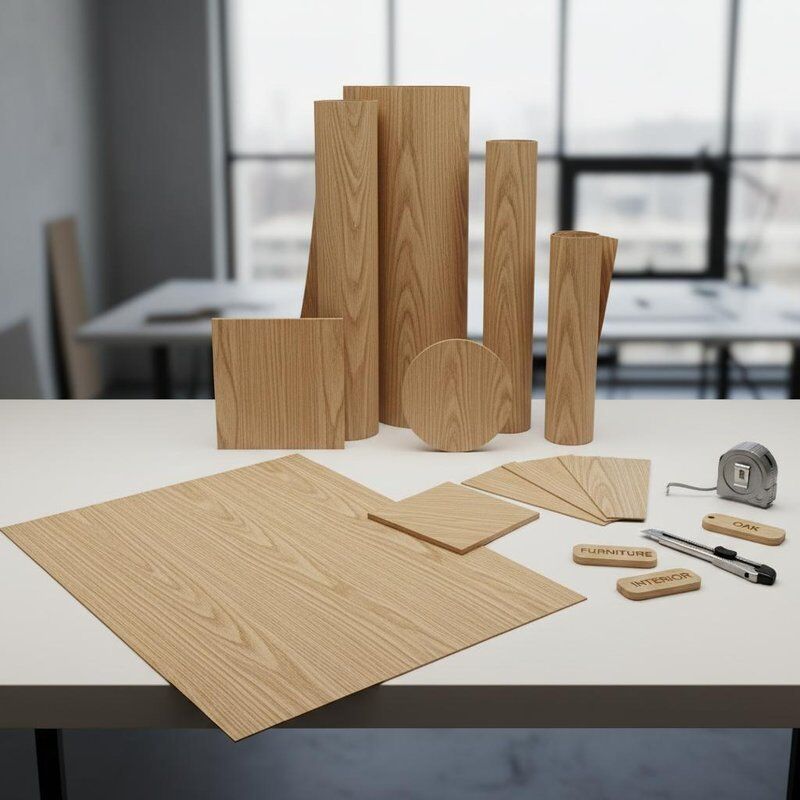 Straight Grain Pattern Oak Veneer Sheets Natural Wood Customize Options for Custom Furniture and Interior Design Projects